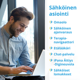 Siirry Keiturin Soten sähköiseen asiointiin. Sähköiset asiointipalvelut ovat Omaolo, sähköinen ajanvaraus, terapianavigaattori, etälääkäri, chat-palvelut, iPana Äitiys -Digineuvola ja sähköiset lomakkeet